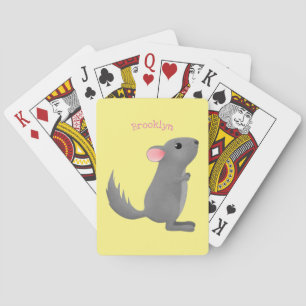 illustration av tecknaden Cute grått chinchilla Casinokort