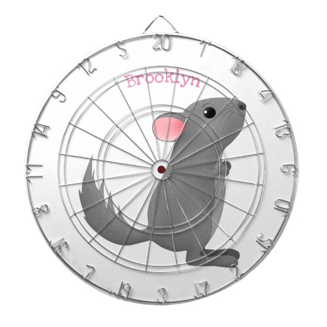 illustration av tecknaden Cute grått chinchilla Darttavla (Framsidan)