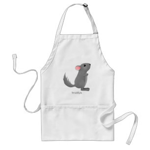 illustration av tecknaden Cute grått chinchilla Förkläde