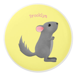 illustration av tecknaden Cute grått chinchilla Knopp