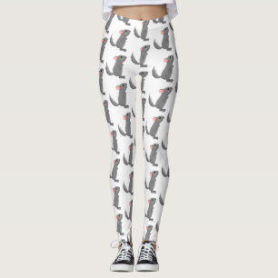 illustration av tecknaden Cute grått chinchilla Leggings