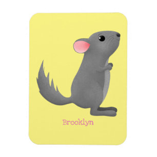 illustration av tecknaden Cute grått chinchilla Magnet