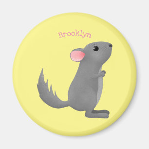 illustration av tecknaden Cute grått chinchilla Magnet