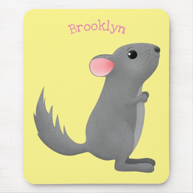 illustration av tecknaden Cute grått chinchilla Musmatta (Framsidan)