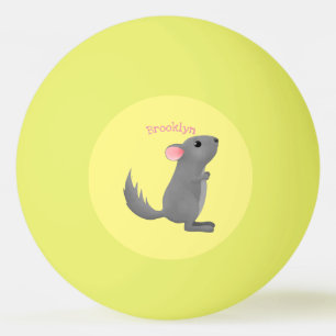 illustration av tecknaden Cute grått chinchilla Pingisboll