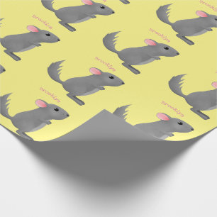 illustration av tecknaden Cute grått chinchilla Presentpapper
