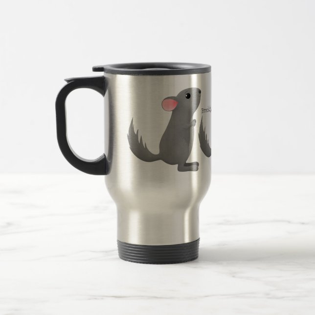 illustration av tecknaden Cute grått chinchilla Resemugg (Vänster)