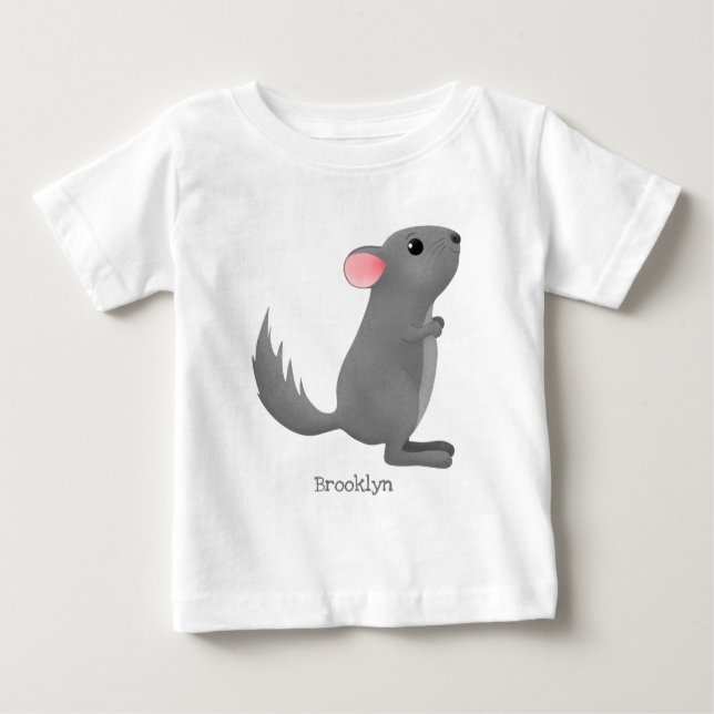 illustration av tecknaden Cute grått chinchilla T Shirt (Framsida)