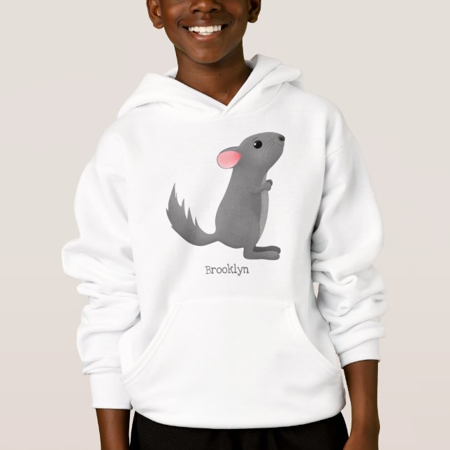 illustration av tecknaden Cute grått chinchilla T Shirt (Framsida)