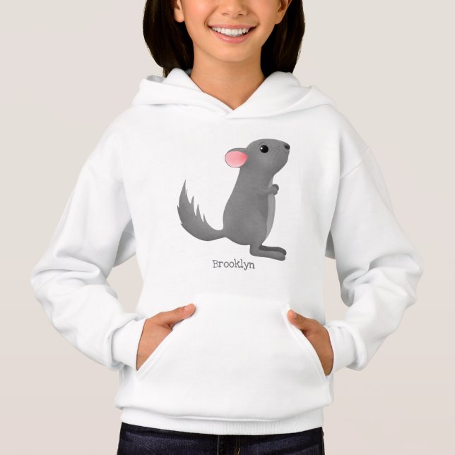 illustration av tecknaden Cute grått chinchilla T Shirt (Framsida)