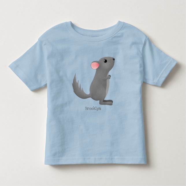illustration av tecknaden Cute grått chinchilla T Shirt (Framsida)