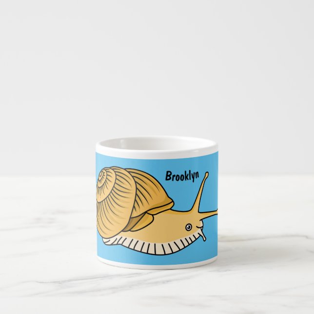 illustration av tecknaden Cute gult snigel Espressomugg (Framsidan)