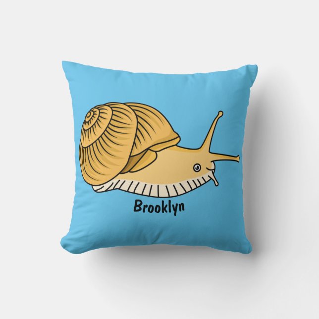 illustration av tecknaden Cute gult snigel Kudde (Framsida)