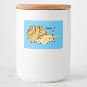illustration av tecknaden Cute gult snigel Mat Etiketter