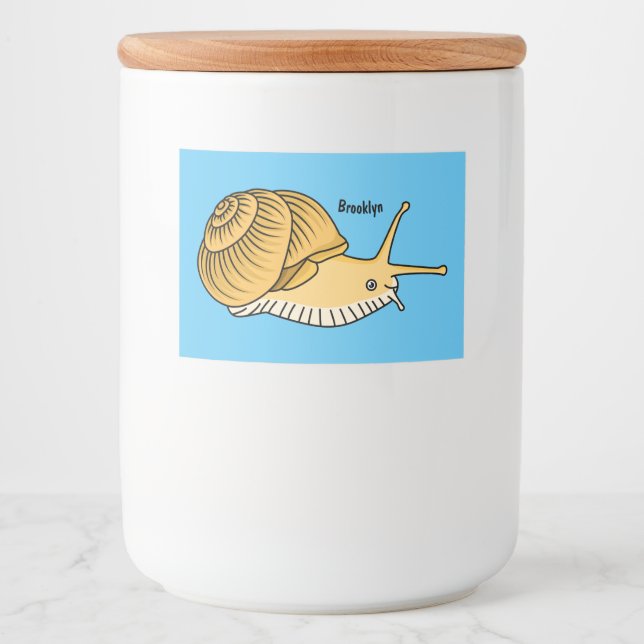 illustration av tecknaden Cute gult snigel Mat Etiketter (Framsida)