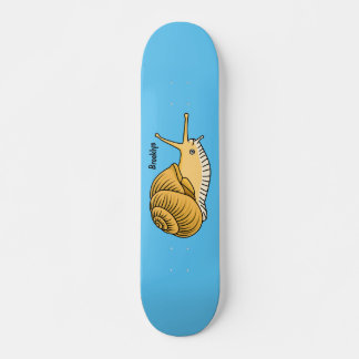 illustration av tecknaden Cute gult snigel Mini Skateboard Bräda 18,5 Cm