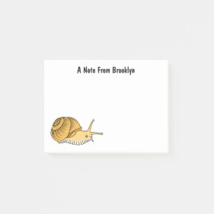 illustration av tecknaden Cute gult snigel Post-it Block
