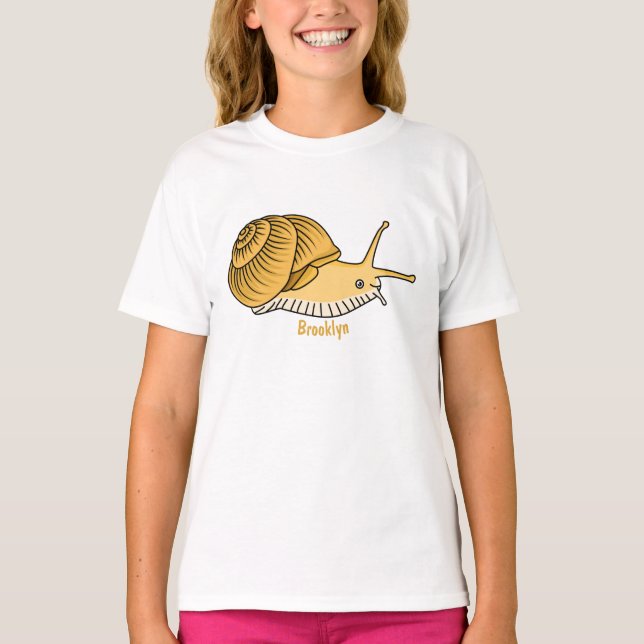 illustration av tecknaden Cute gult snigel T Shirt (Framsida)