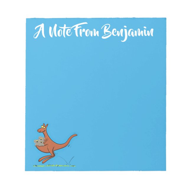 illustration av tecknaden Cute kangaroo och koalas Anteckningsblock (Framsida)