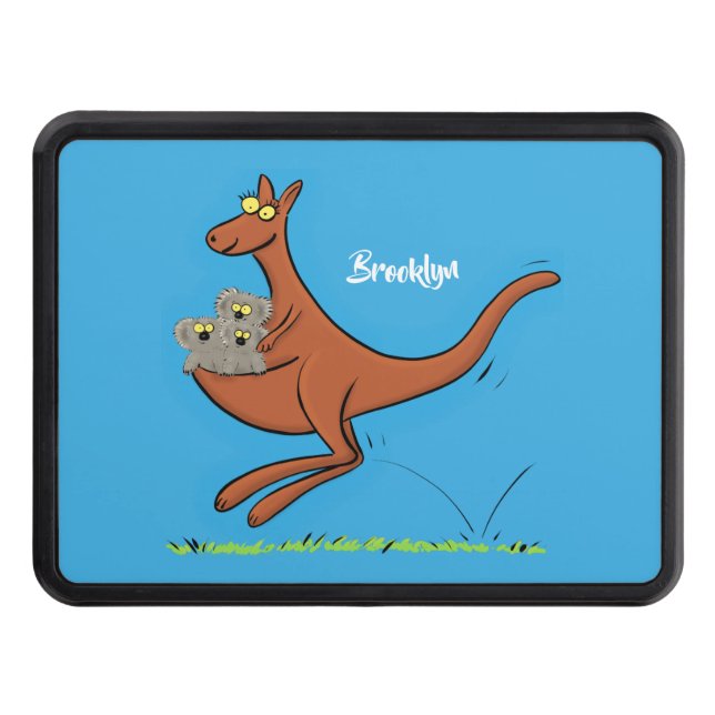 illustration av tecknaden Cute kangaroo och koalas Dragkroksskydd (Framsidan)