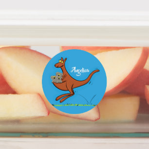 illustration av tecknaden Cute kangaroo och koalas Klistermärke