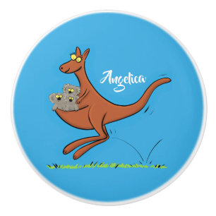 illustration av tecknaden Cute kangaroo och koalas Knopp
