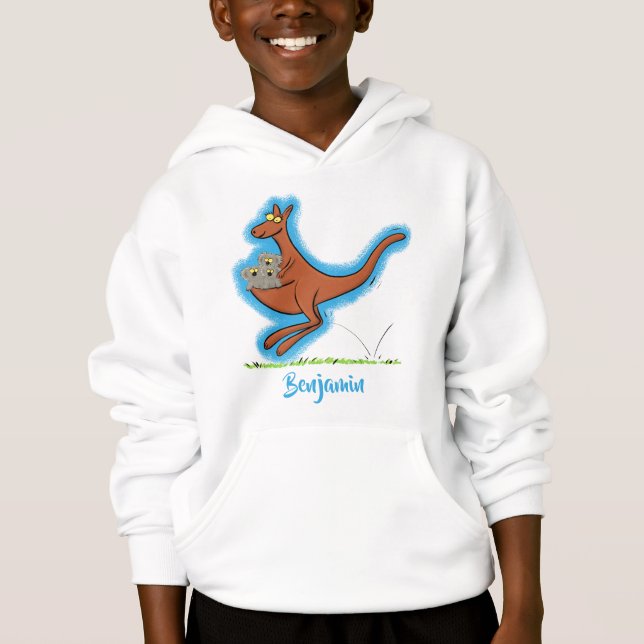 illustration av tecknaden Cute kangaroo och koalas T Shirt (Framsida)