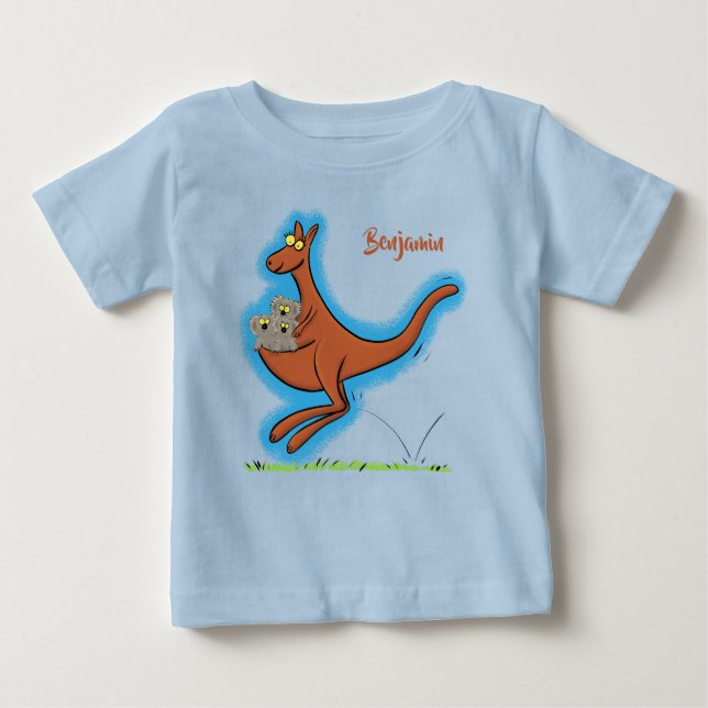 illustration av tecknaden Cute kangaroo och koalas T Shirt (Framsida)