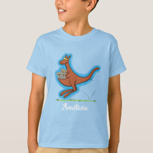 illustration av tecknaden Cute kangaroo och koalas T Shirt