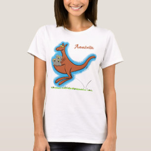 illustration av tecknaden Cute kangaroo och koalas T Shirt