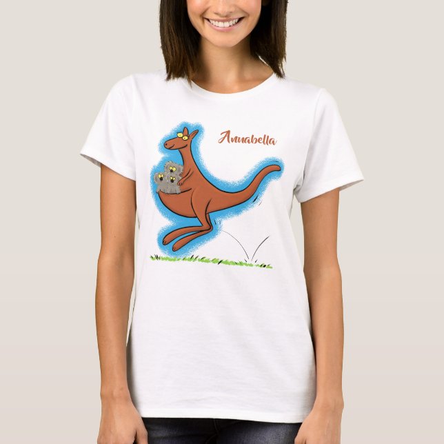illustration av tecknaden Cute kangaroo och koalas T Shirt (Framsida)