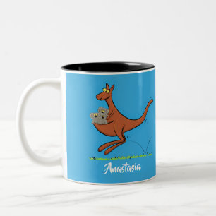 illustration av tecknaden Cute kangaroo och koalas Två-Tonad Mugg