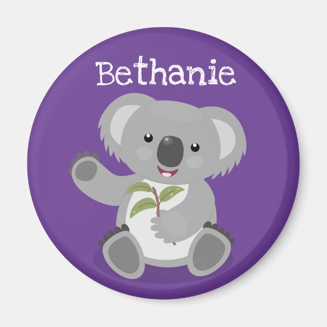 illustration av tecknaden Cute koala gumblad Magnet (Framsidan)