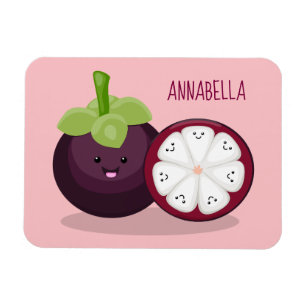 illustration av tecknaden Cute lila mangosteen Magnet