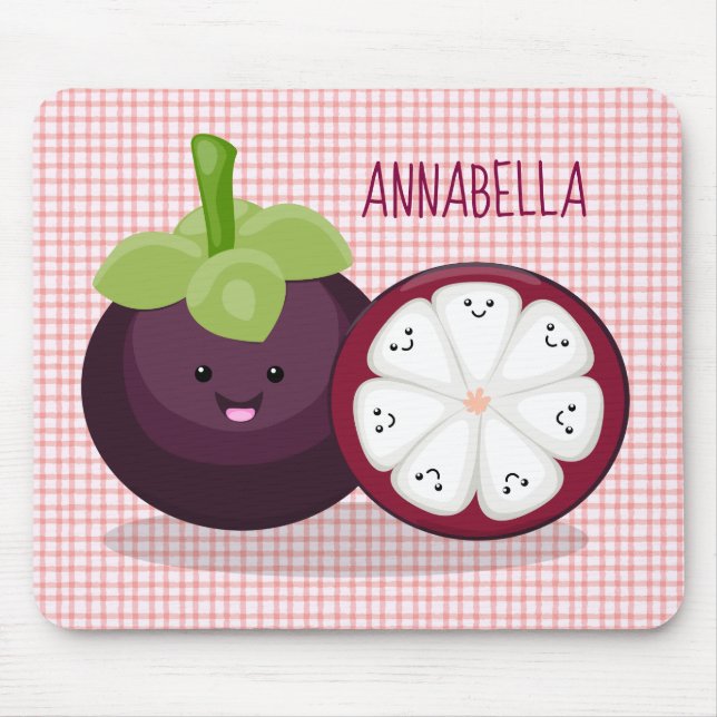 illustration av tecknaden Cute lila mangosteen Musmatta (Framsidan)