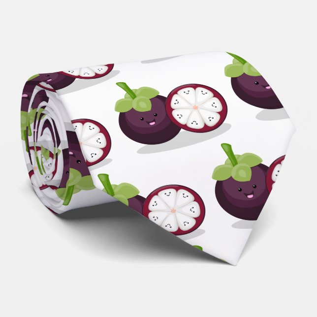illustration av tecknaden Cute lila mangosteen Slips (Rullad)