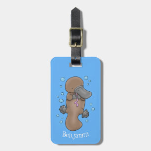 illustration av tecknaden Cute lycklig baby platyp Bagagebricka