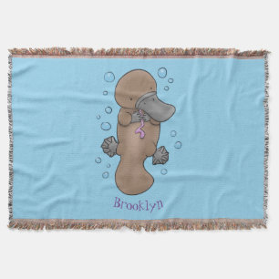 illustration av tecknaden Cute lycklig baby platyp Filt
