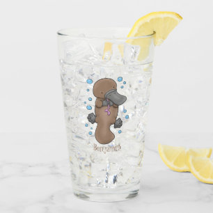 illustration av tecknaden Cute lycklig baby platyp Glaskopp