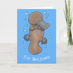 illustration av tecknaden Cute lycklig baby platyp Kort