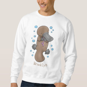 illustration av tecknaden Cute lycklig baby platyp Lång Ärmad Tröja