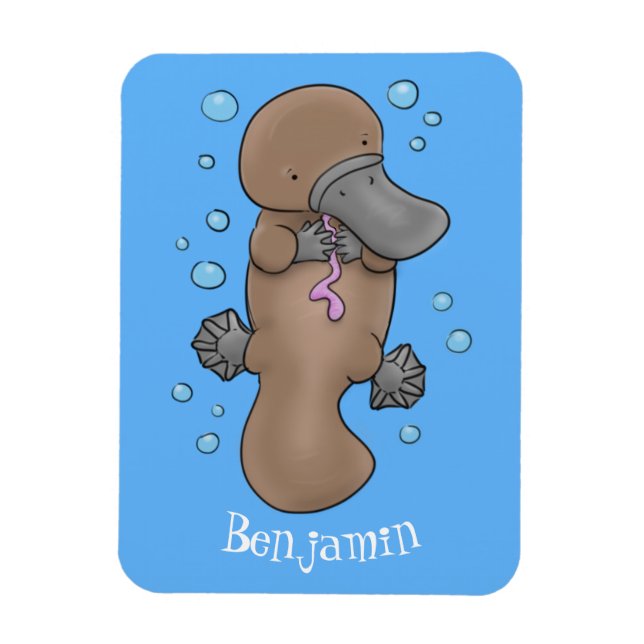 illustration av tecknaden Cute lycklig baby platyp Magnet (Vertikal)