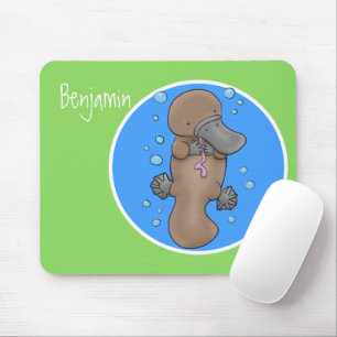 illustration av tecknaden Cute lycklig baby platyp Musmatta