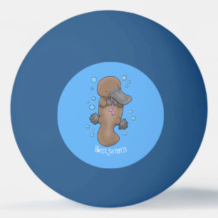 illustration av tecknaden Cute lycklig baby platyp Pingisboll