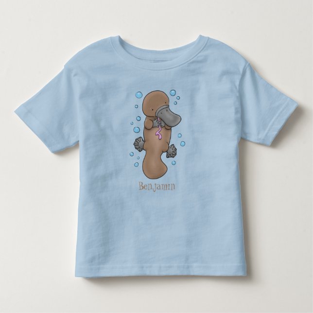illustration av tecknaden Cute lycklig baby platyp T Shirt (Framsida)