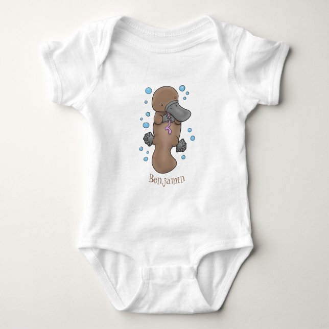 illustration av tecknaden Cute lycklig baby platyp T Shirt (Framsida)