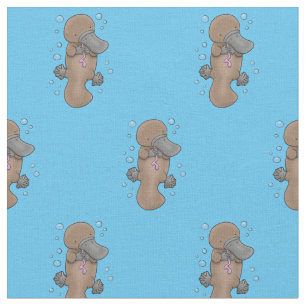 illustration av tecknaden Cute lycklig baby platyp Tyg