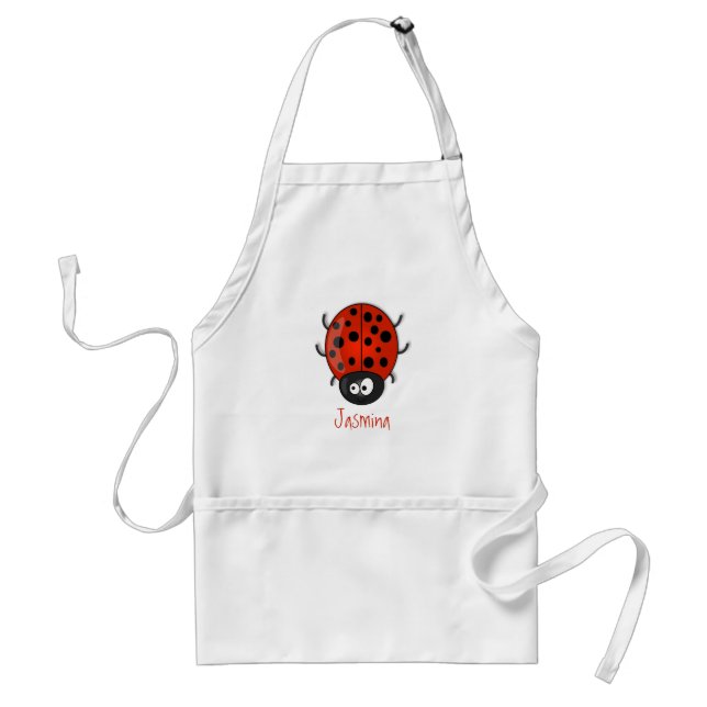 illustration av tecknaden Cute lycklig red ladybug Förkläde (Framsidan)