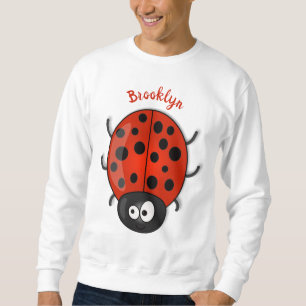 illustration av tecknaden Cute lycklig red ladybug Lång Ärmad Tröja