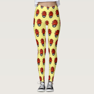illustration av tecknaden Cute lycklig red ladybug Leggings